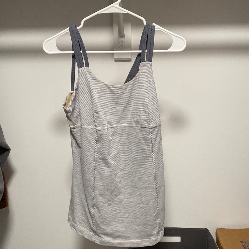 Grey & White Lululemon Tank Top